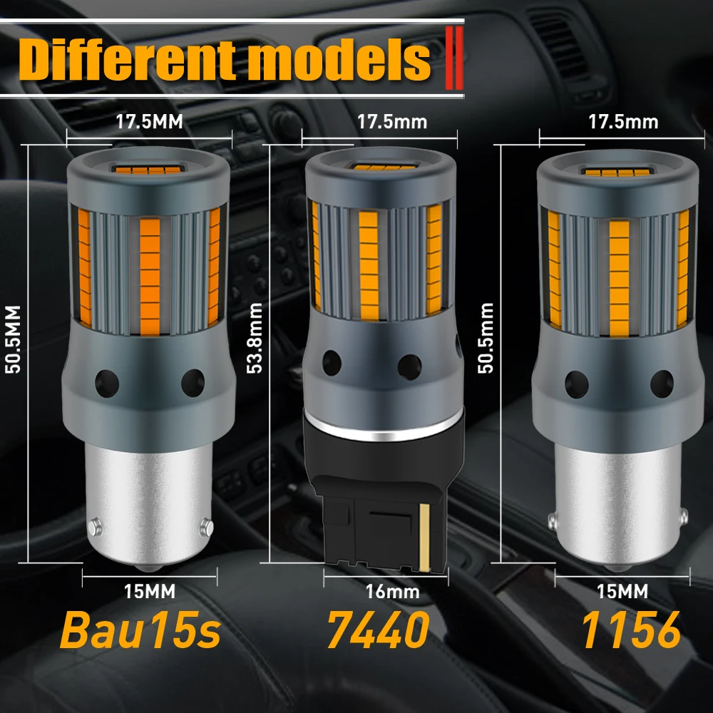 Светодиодная лампа BAU15S 7507 PY21W 1156 P21w Ba15s T20 для передних указателей поворота