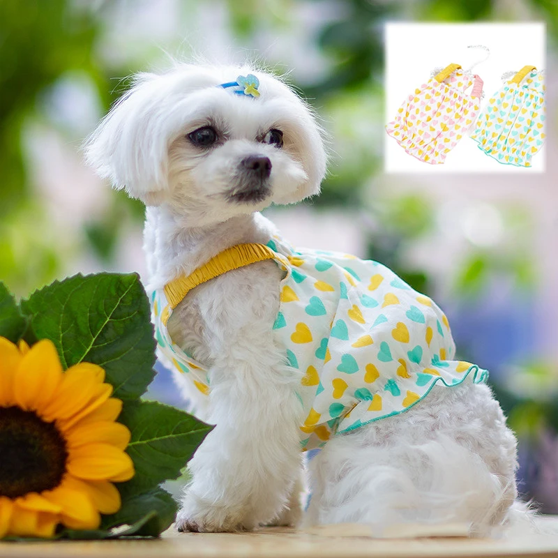 

Летняя Милая юбка для собак, жилет, одежда для кошек и щенков, одежда для чихуахуа, корги, йоркширского померанского бишона, мальтского пудел...