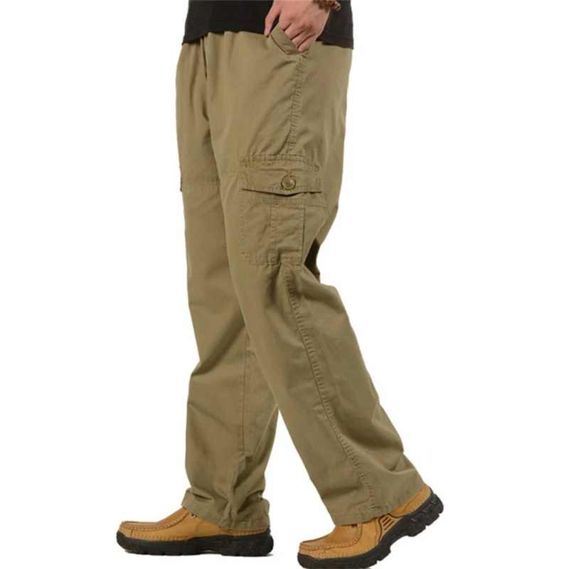 

Men Cargo Pants Casual Loose Military Tactical Pants Multi-Pocket Overalls Sporting Baggy Casual Cotton Work Trousers Size 6XL