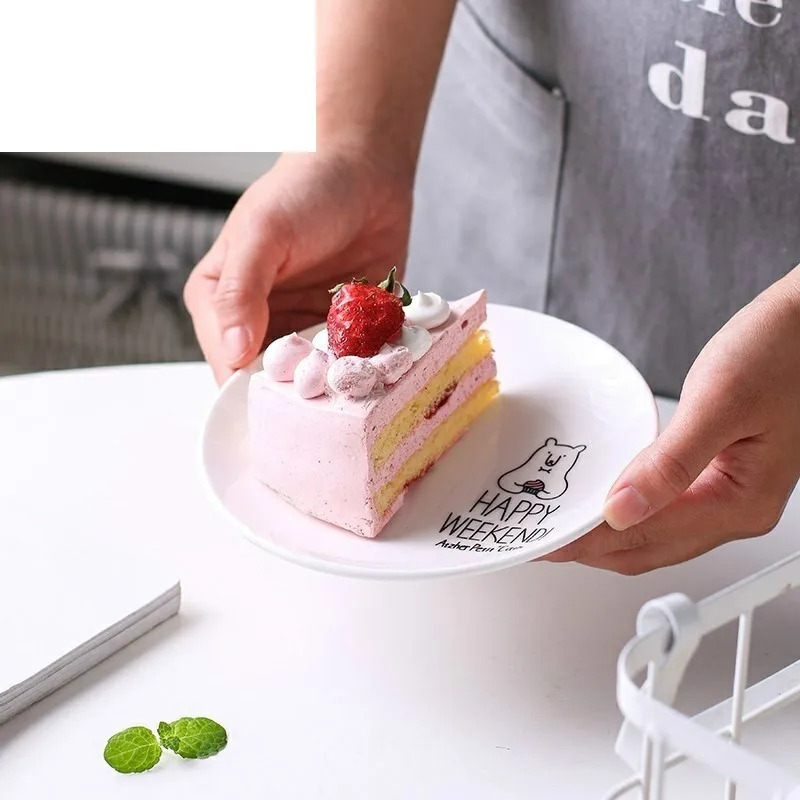 1pc Flower Shaped Dinner Plate European Style Ceramic Afternoon Dishes Gold-rimmed Dinnerware Pasta Dish 6 inch | Дом и сад