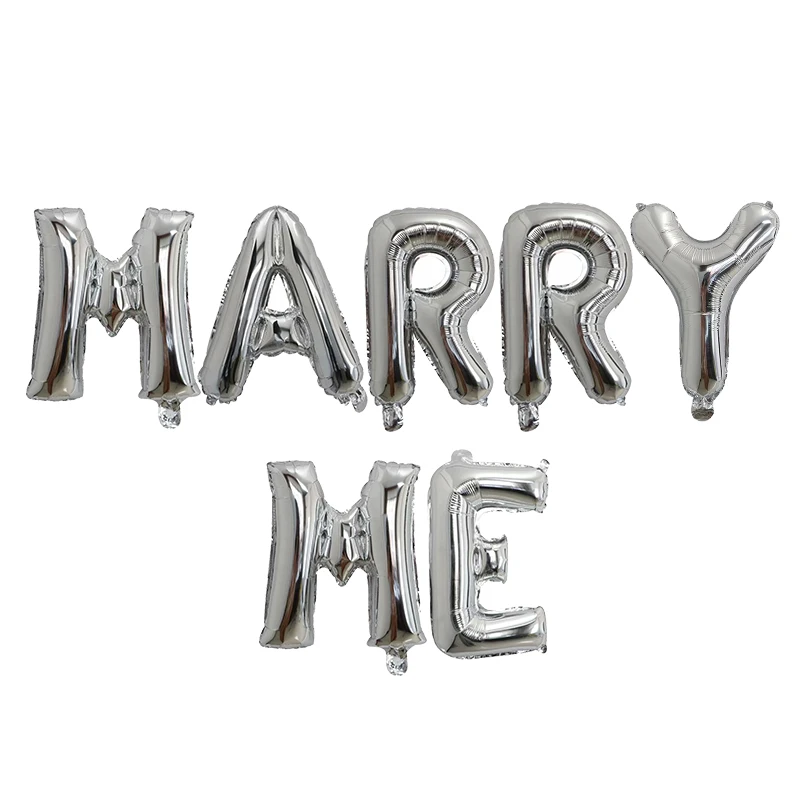 12 шт. 16 дюймов розовое золото MARRY ME письмо фольгированные шары 1" Сердце шар День Рождения декорации на свадьбу, вечеринку вечерние принадлежности Globos