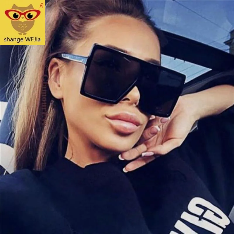 

Oversized Square Sunglasses Women 2021 Candy Color Lens Glasses Classic Retro Outdoor Travel Lentes UV400