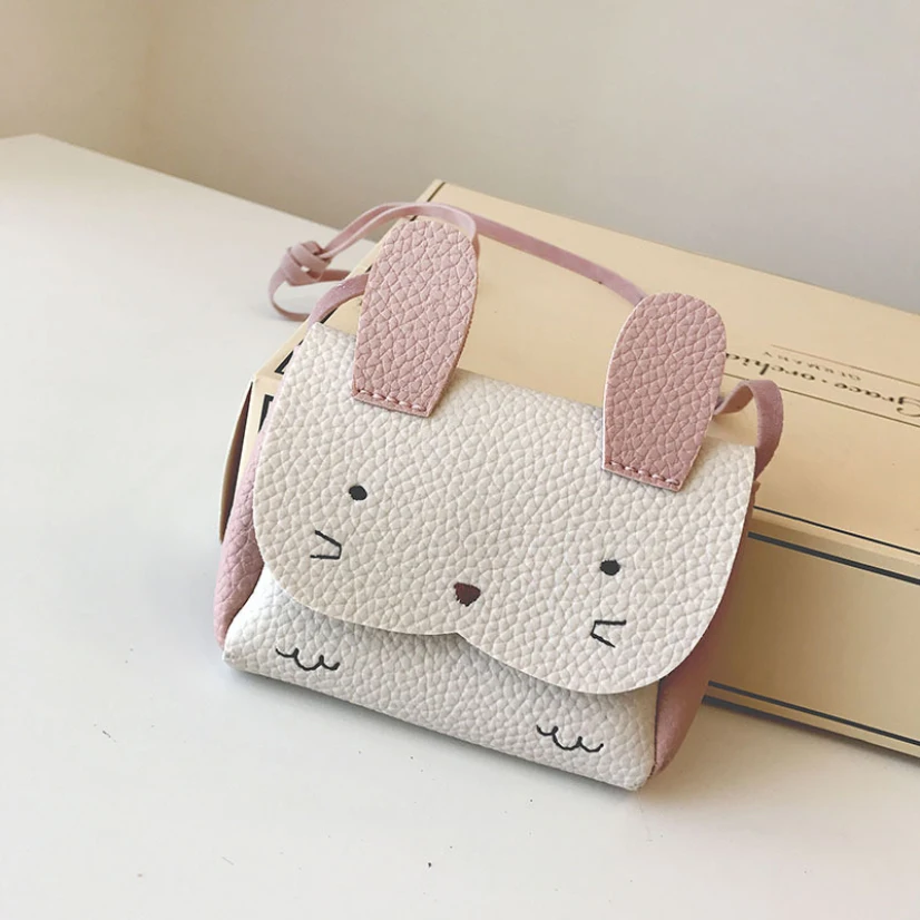 

Cute Rabbit Ear Children's Small Shoulder Bag Coin Purse PU Hasp Cartoon Kids Cross Body Bag Girls Handbag