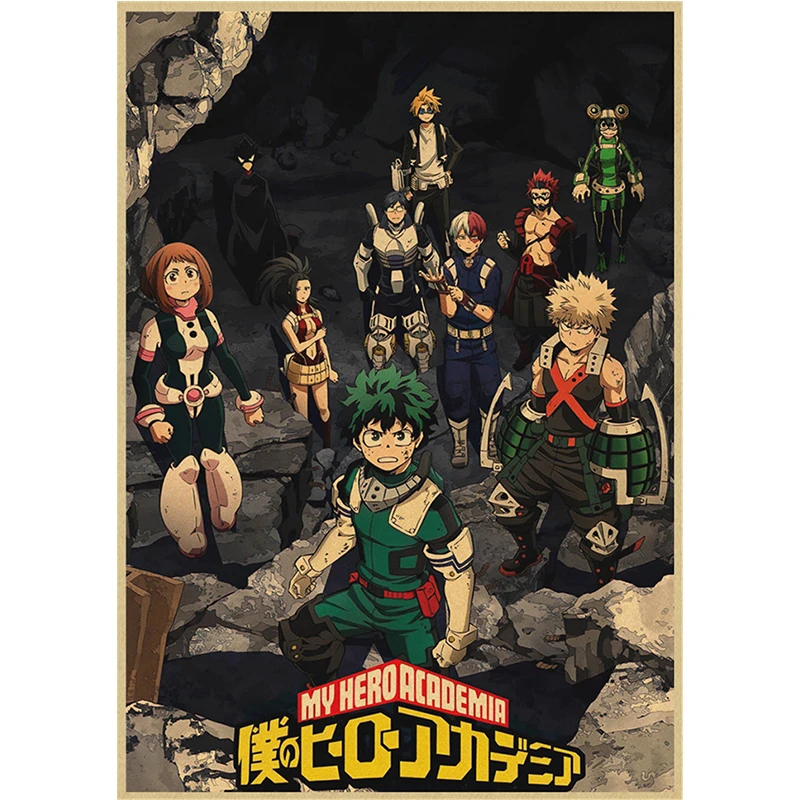 Моя геройская академия крафт-бумага печать четкое изображение художественная