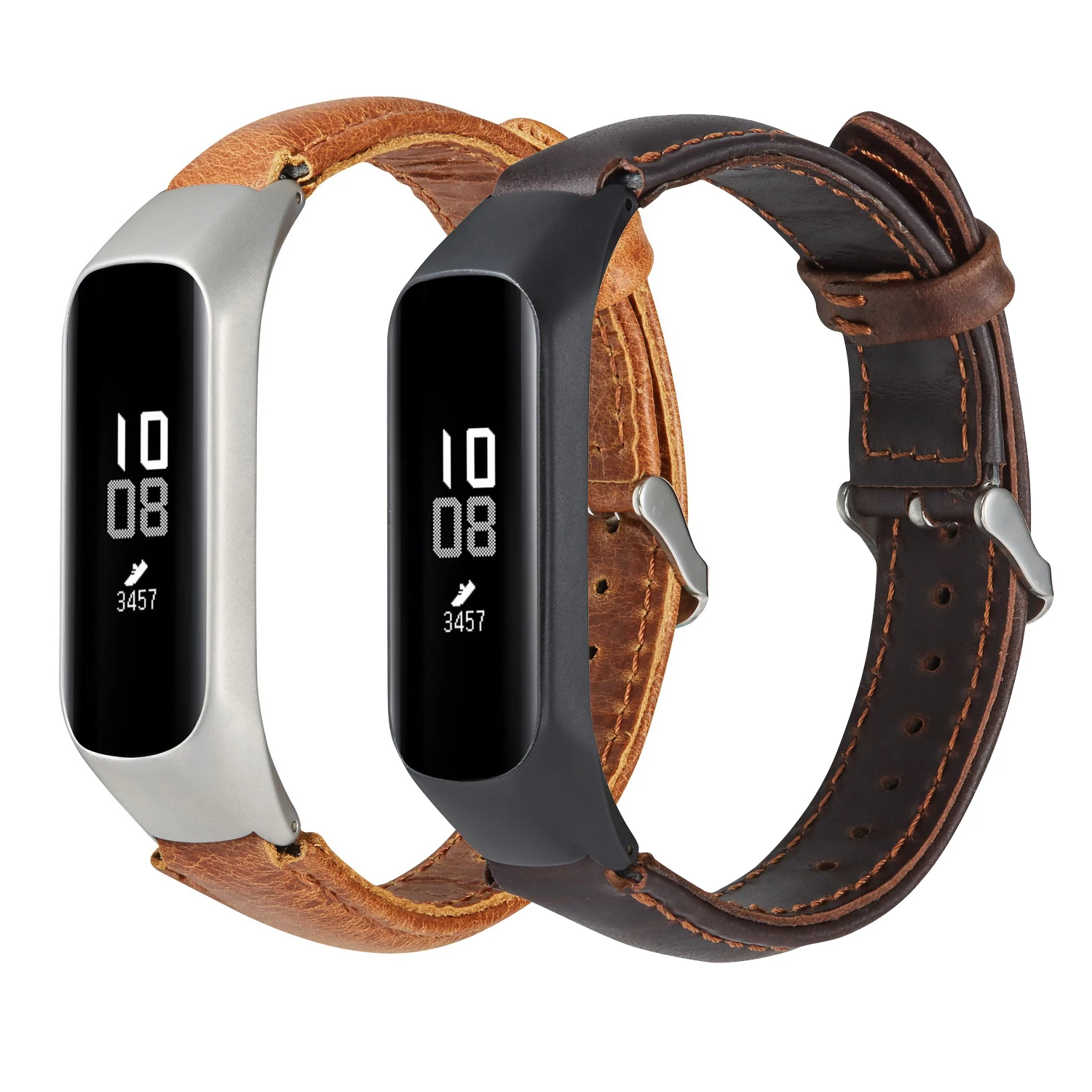 Для Xiaomi Mi Band 3 4 Универсальный Crazy Horse узор PU кожаные часы ремешок замена