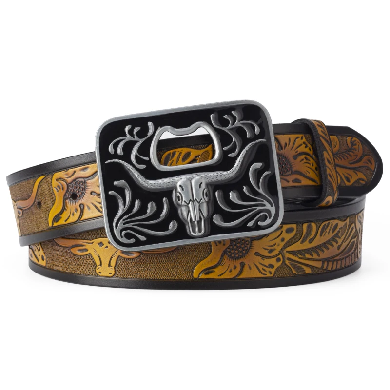 

Cow Buckle Leather Belt Fashion Accessories Casual Personality Both Men and Women