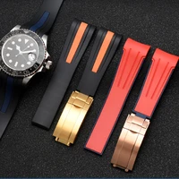 waterproof and dustproof silica gel strap 20mm 22mm suitable for rolex single scarlet letter longines omega mido strap