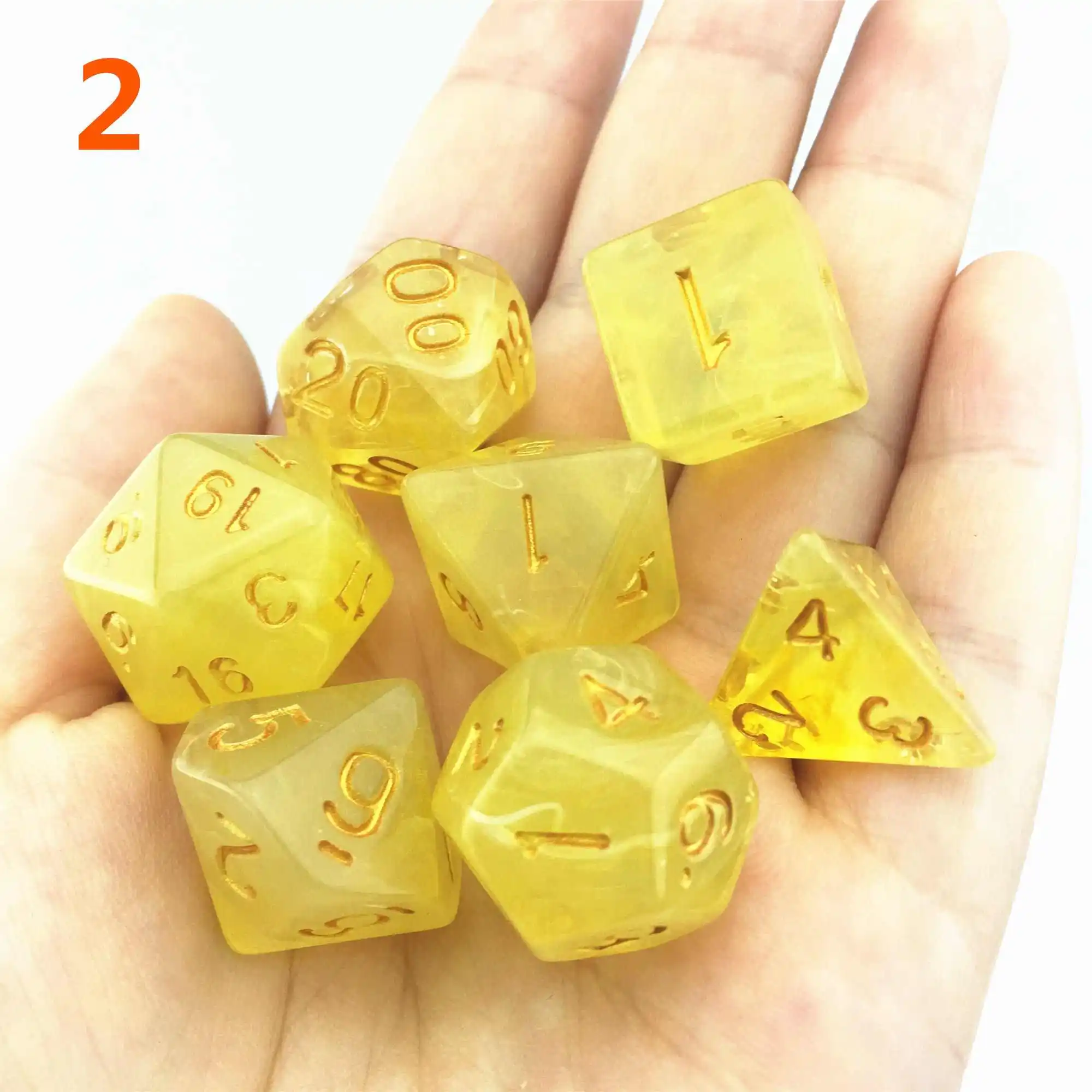 7 шт./лот, Набор кубиков D4, D6, D8, D10, D10%, D12, D20, разноцветные многогранные кубики для настольной игры, Набор кубиков TRPG - Цвет: 2