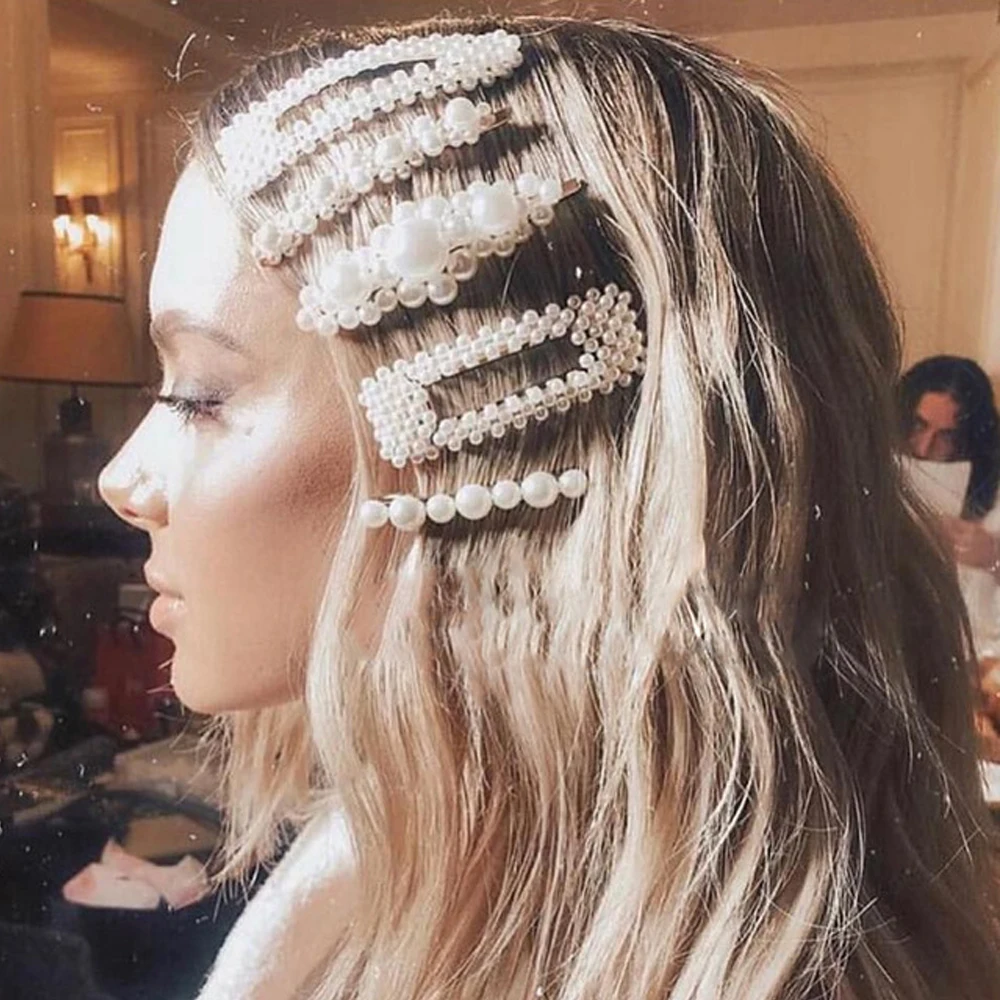 Женские металлические шпильки с жемчугом 6 шт./компл. простые заколки для волос