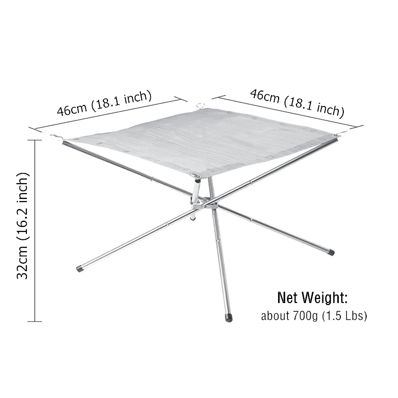 Naturerhike портативный огонь яма из нержавеющей стали открытый квадратный задний