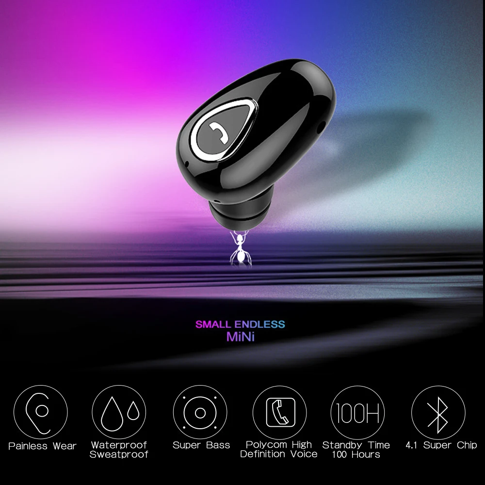 Мини беспроводные bluetooth-наушники музыкальная гарнитура спортивные наушники для