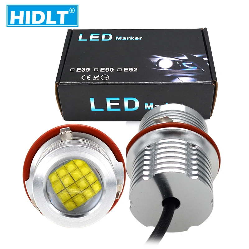 HIDLT 1 комплект E39 E60 E63 E53 E65 E83 E87 80 Вт светодиодов глаза ангела 6500 К Белый супер яркий