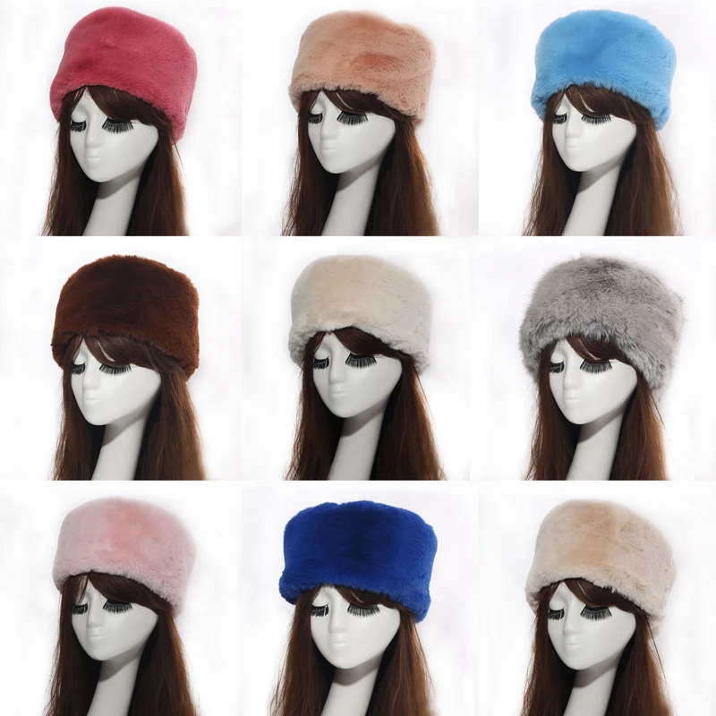 Женские шапки Женская русская Толстая Пушистая Шапка из искусственного лисьего