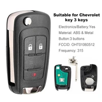 3 buttons remote key for gmc terrain 2010 to 2017 electronic chip fccid oht01060512 car key for chevrolet sonic equinox orlando
