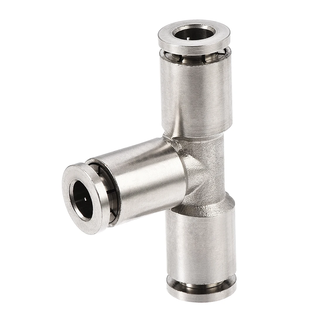 

uxcell 6mm Three Tube OD Push Lock Tee Push to Connect Tube Fittings Nickel Plated Copper