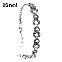 kinel gorgeous gray crystal jewelry silver color retro gray crystal bracelets for women