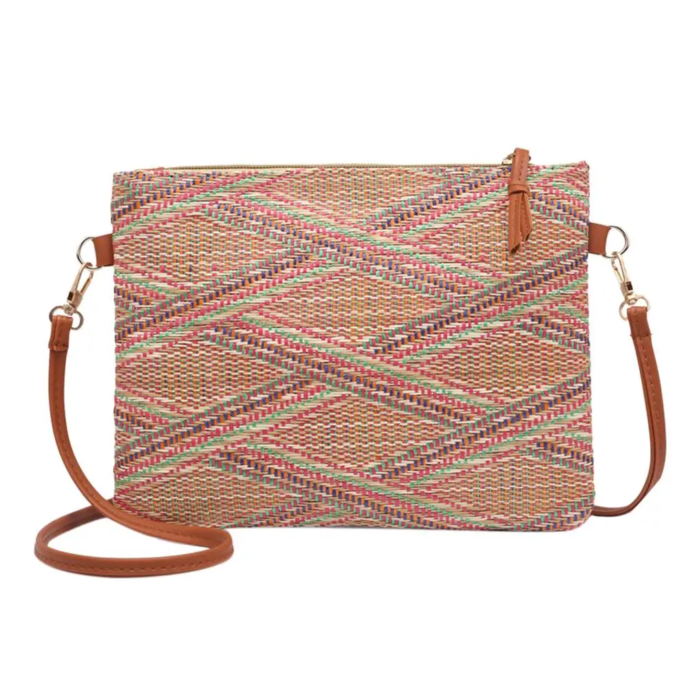Ретро женская сумка Boho, женские тканые сумки-мессенджеры, пляжная мода, клатч, Повседневный Кошелек, через плечо, на молнии, сумки, Bolsa Feminina