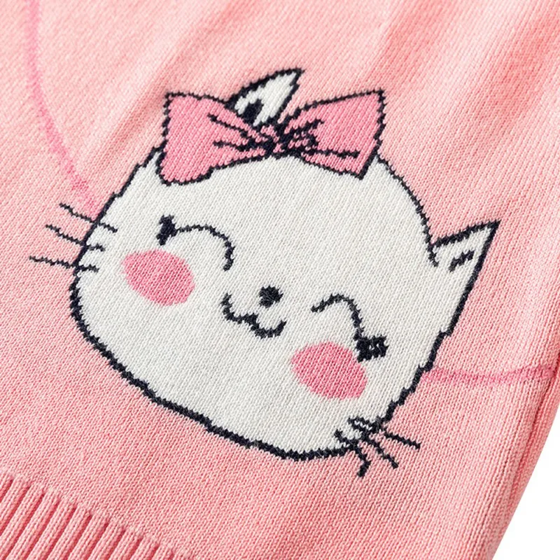 Осенне-зимние милые свитера с принтом кота для мальчиков и девочек детская