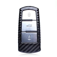 real carbon fiber car key case cover key shell for volkswagen vw magotan cc protective shell keychain