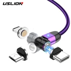 Магнитный кабель USLION 540 Micro USB для iPhone 12, провод для быстрой зарядки и передачи данных, зарядное устройство для Xiaomi mi 11, кабель USB Type-C для телефона