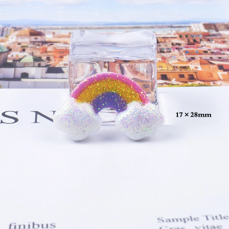 Миниатюрные блестящие ювелирные изделия из смолы с единорогом для рукоделия