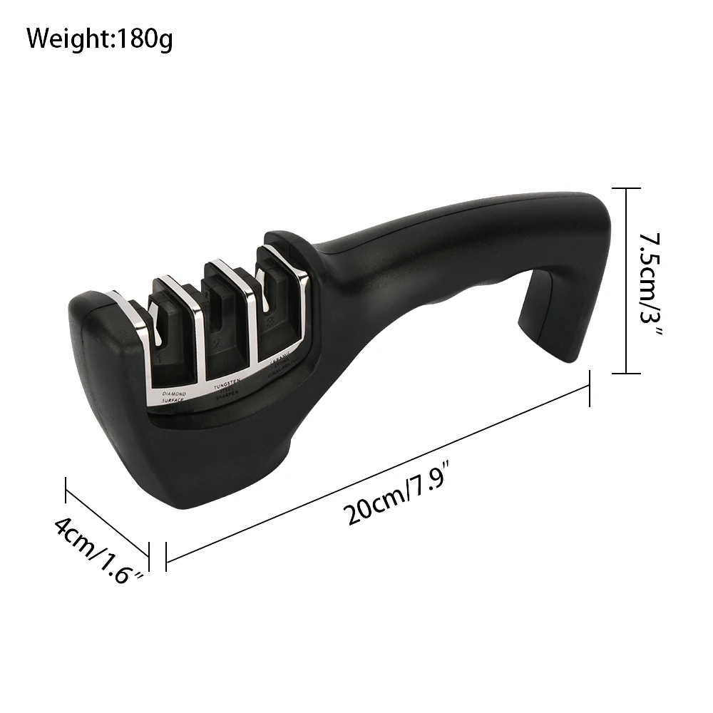 Профессиональная точилка для кухни класса 3 черный нож из вольфрамовой стали