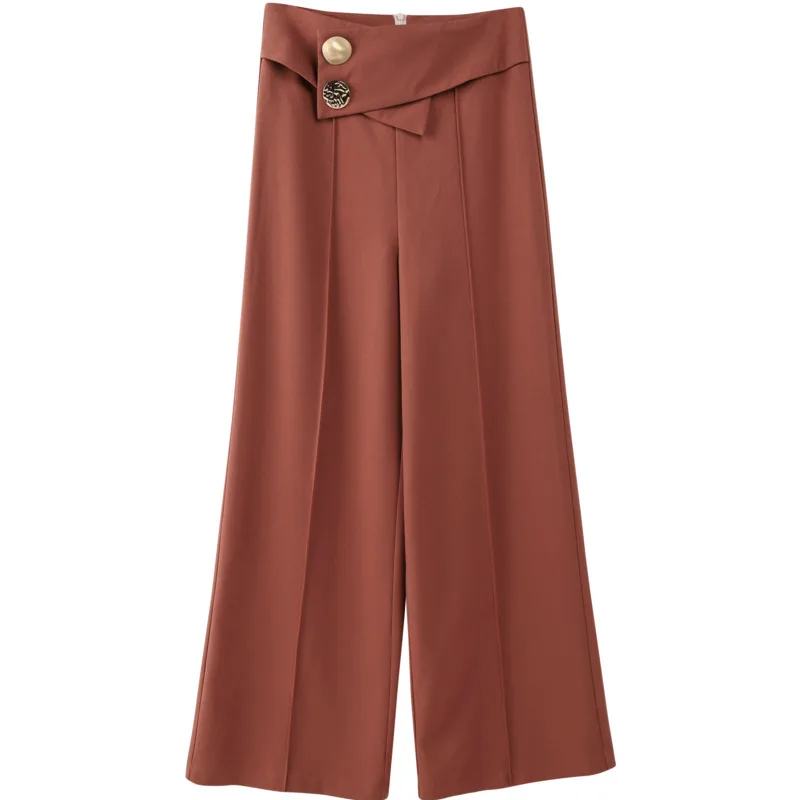 2023 fall version of the new Korean version of the slight temperament thin pants with wide legs high waist wide women pants