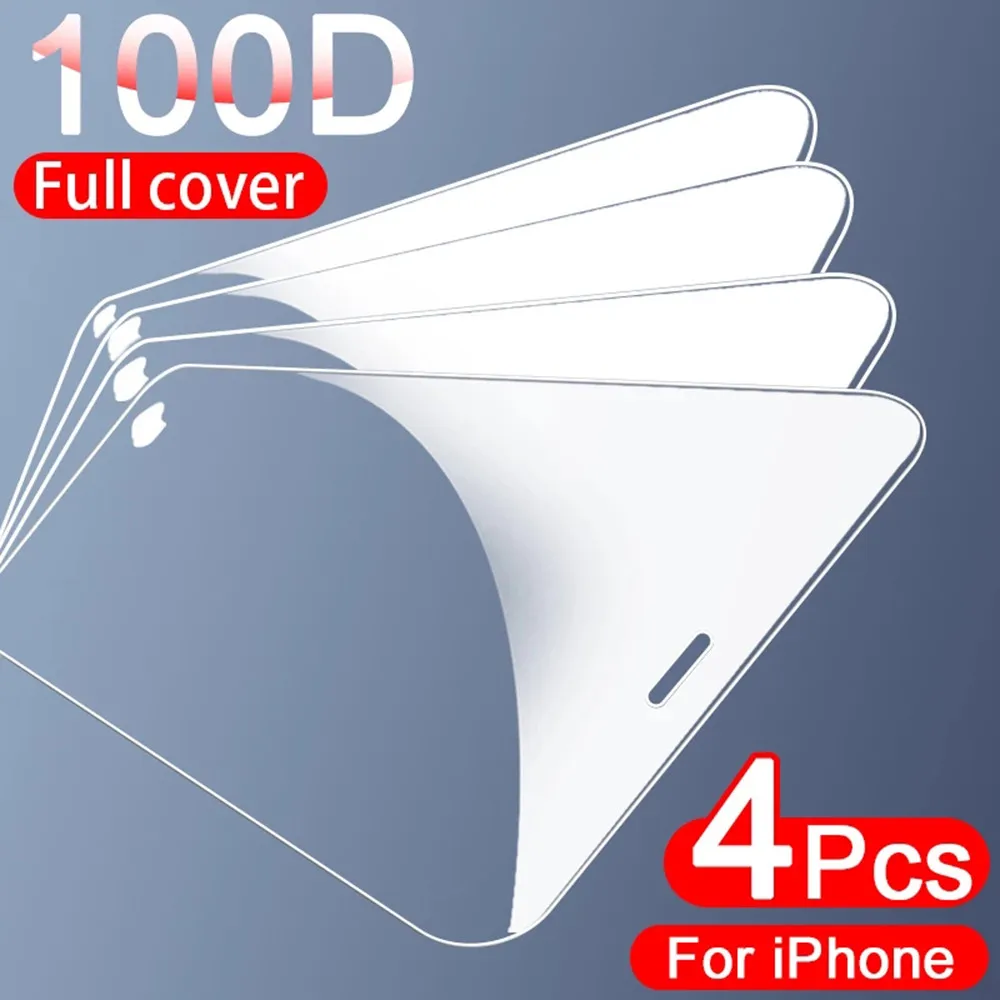 

4 шт., Защитное стекло для IPhone 12 11 Pro XS Max XR 7 8 6s Plus