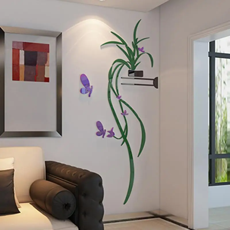 DIY Vase Flower Tree Crystal Arcylic 3D Wall Stickers Decal Home Decor | Дом и сад