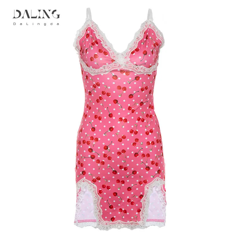Женское пикантное Платье на шнуровке в горошек милое розовое мини-платье без