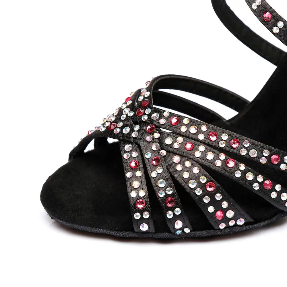 HROYL латино американских танцев танцевальная обувь для девушек и женщин С Стразы