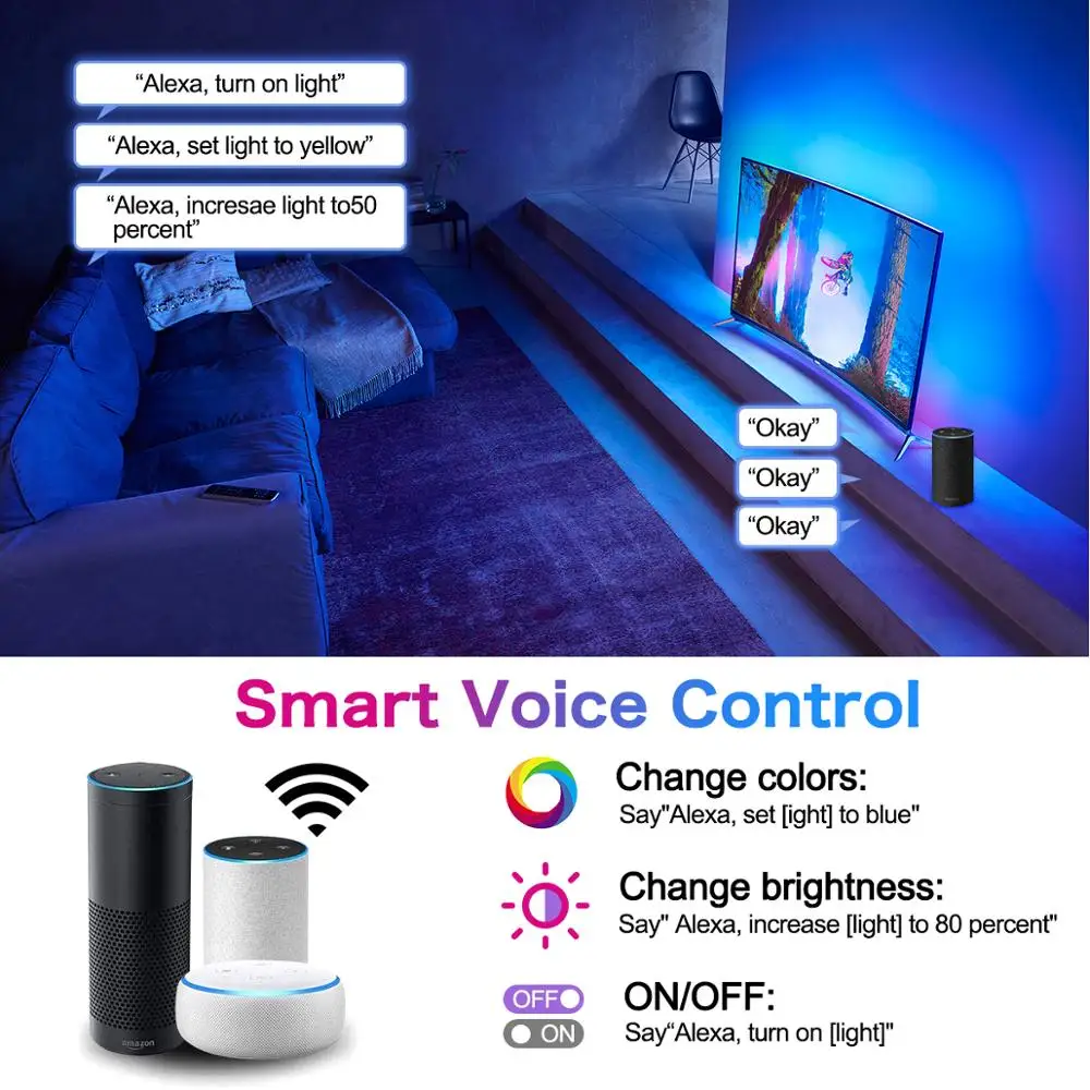 5050 RGB умный WiFi светодиодный ленточный светильник s музыкальная синхронизация 10 м