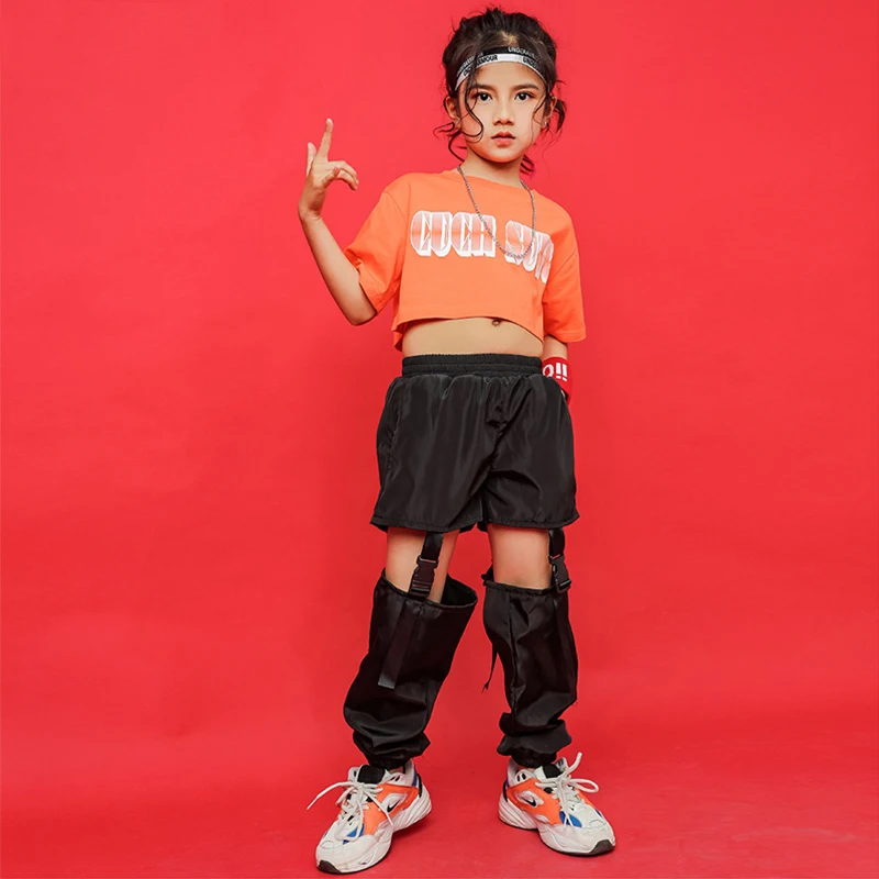 Детские костюмы для джазовых танцев летние брюки в стиле хип хоп девочек уличные