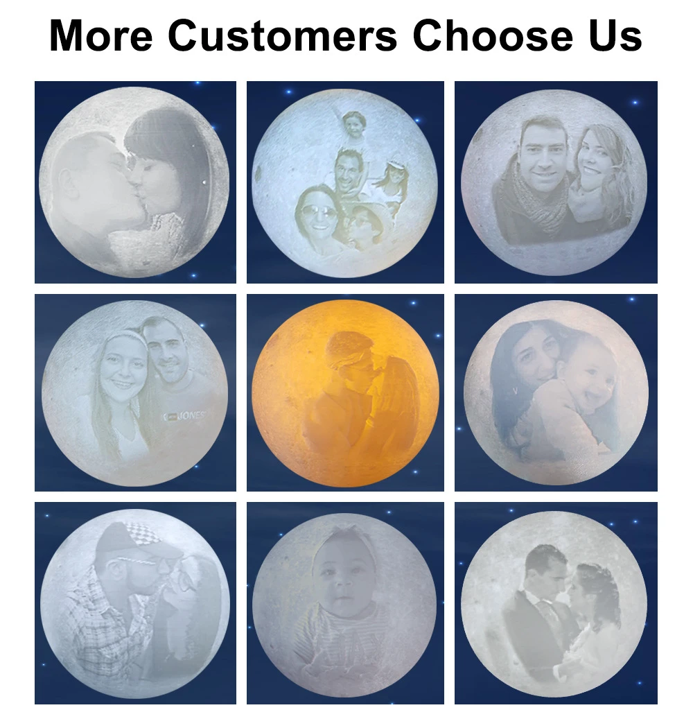 Фестиваль подарок фото/текст на заказ лунный свет ночной Светильник 3D принт