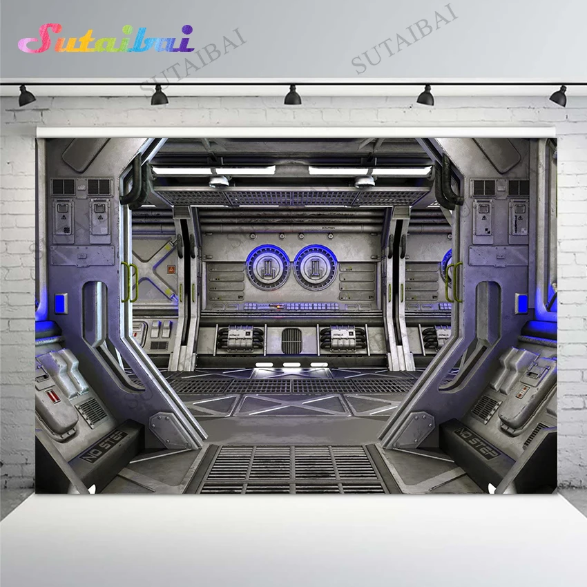 

Spaceship Interior Photo Backdrop Universe Space Station Science Fiction Spacecraft Photography Background Photo Studio Props