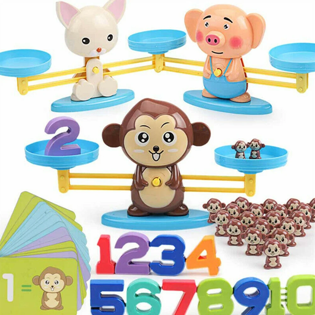 

Table Game Math Scale Kids Balance Toy Set Educational Plastic Subtraction Cartoon Home Digital Addition Enlightenment