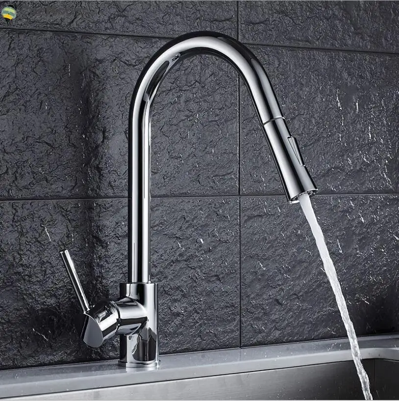 

Newly Arrived Pull Out Kitchen Faucet Gold/Chrome/nickel/ Sink Mixer Tap 360 degree rotation kitchen mixer taps Kitchen Tap