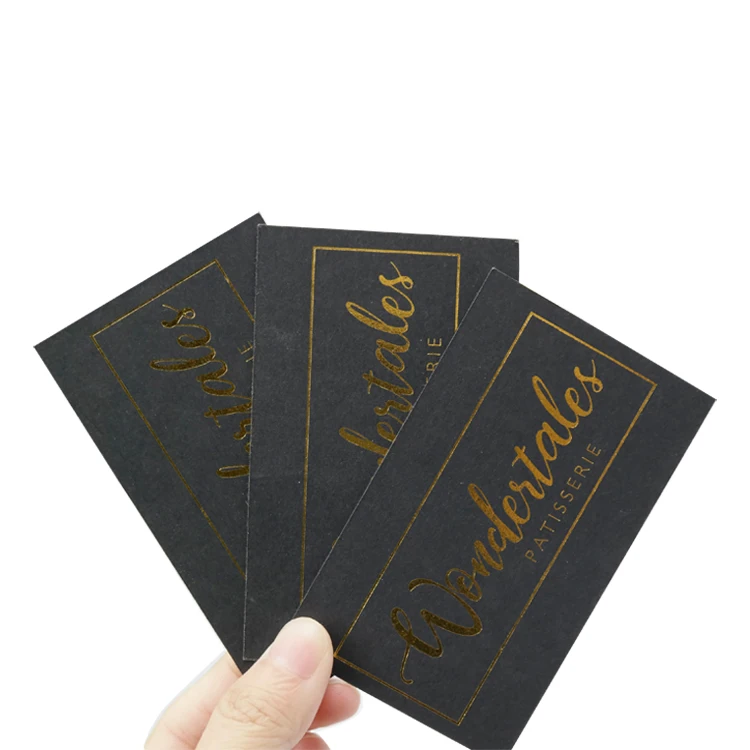 

Luxury hot stamping gold foil black cardboard business name cards