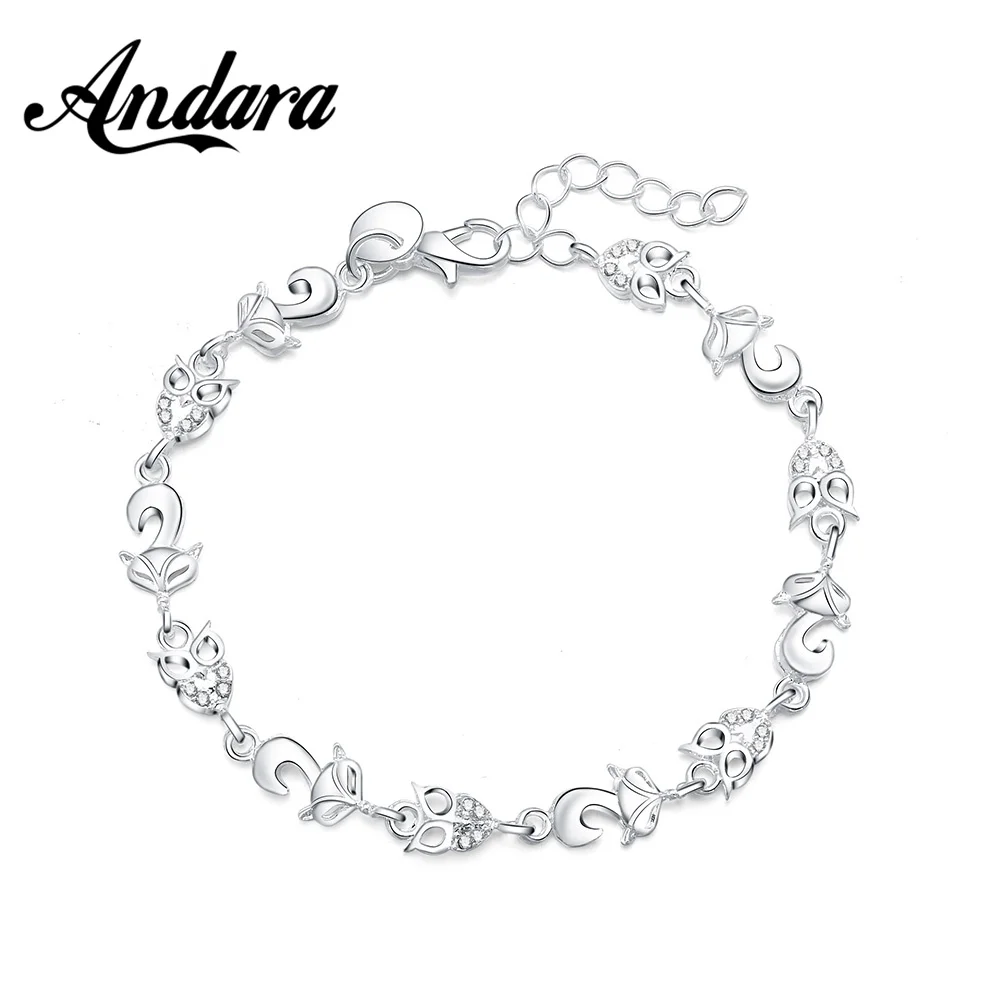 

Fashion Jewelry 925 Silver Bracelet Fox Bracelet For Woman Charm Jewelry Gift