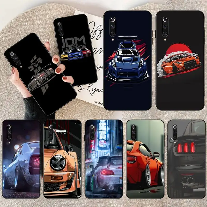 Мультфильм Япония JDM спортивный автомобиль комикс черный мягкий резиновый чехол