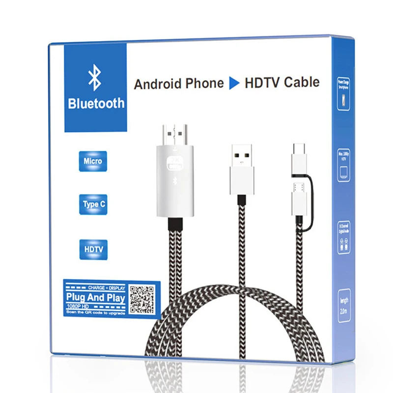 Bluetooth Аудио Синхронизация Тип C Micro USB HDMI конвертер видео кабель для huawei P30 Xiaomi samsung Android телефон подключение к телевизору