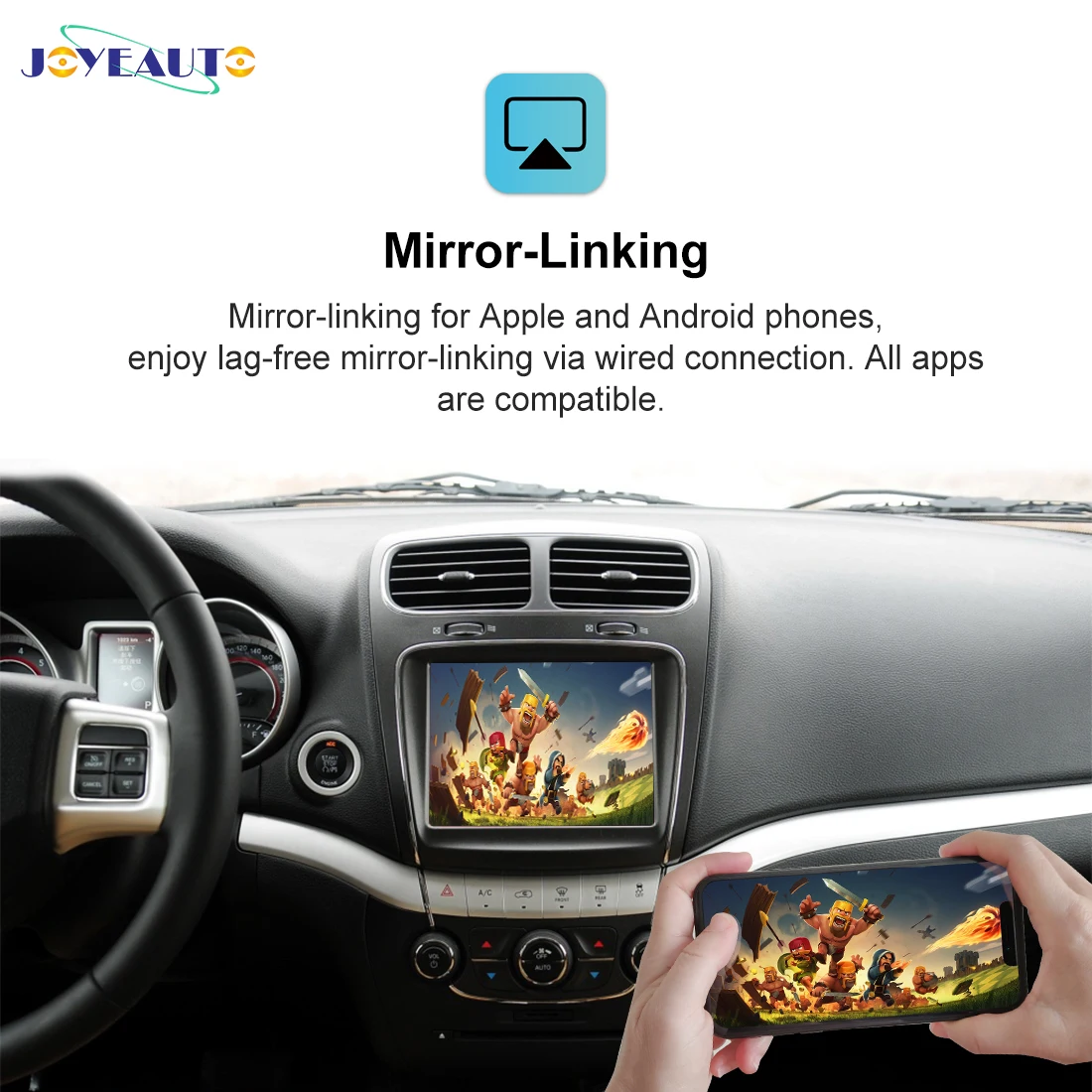 저렴한 JoyeAuto 무선 애플 Carplay 모델 닷지 모든 8.4 인치 자동차 놀이 키트 안드로이드 자동 미러 링크 예비 카메라 Airplay 라디오