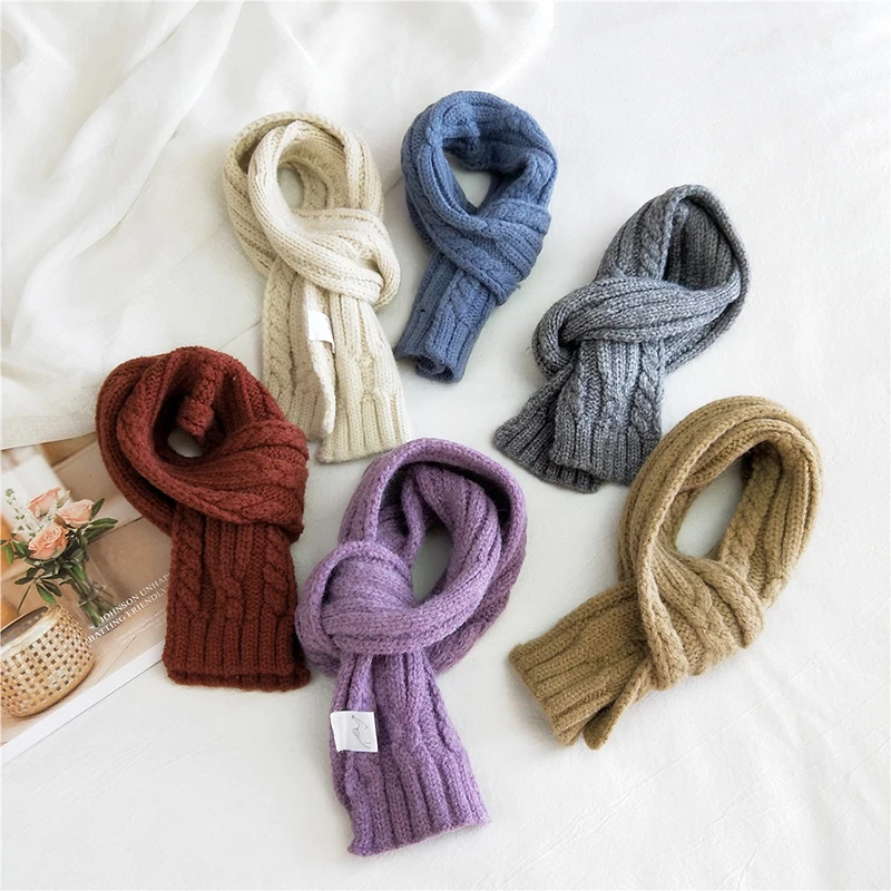 

Зимний вязаный шарф 2020, толстые теплые вязаные крючком шерстяные длинные мягкие шарфы на шею, однотонные женские шали ручной работы в крупн...