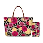 Женская сумка-тоут HYCOOL, полинезийская традиционная леопардовая сумка с цветочным принтом, для вечевечерние, ручная сумка бумажник