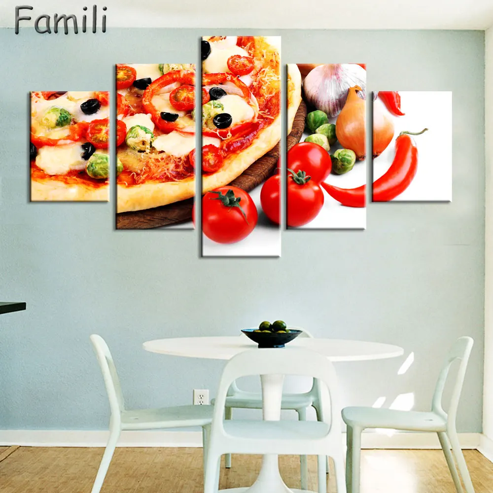 5 панелей Настенная живопись на куадросе картина масляная Современная фруктовая