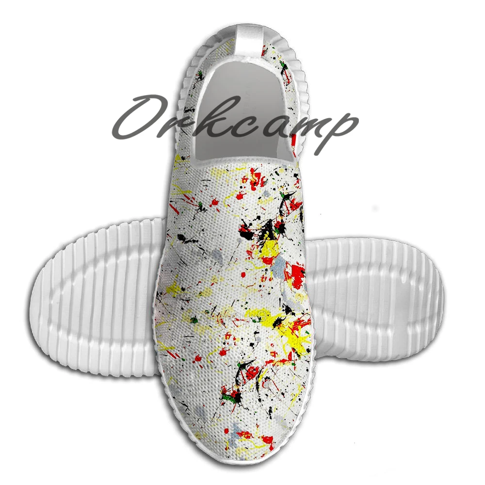 Беговые кроссовки с брызгами краски прогулочная обувь летний удобный светильник