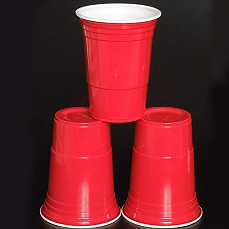 

100Pcs / Set of 450Ml Red Disposable Plastic Cup Party Cup Bar Restaurant Supplies Houseware Household Goods High Quality