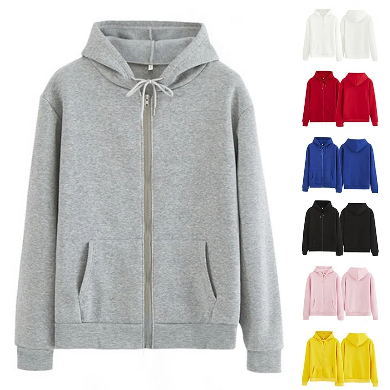 

MoneRffi Plus Size Couple Hoodies Women Harajuku Streetwear Oversized Zip Up Sweatshirt Clothing Korean Style Long Sleeve Tops