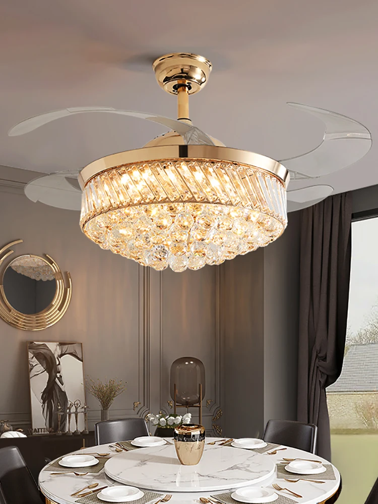 MOONSHADOW потолочный вентилятор светильник современный кристалл Роскошные
