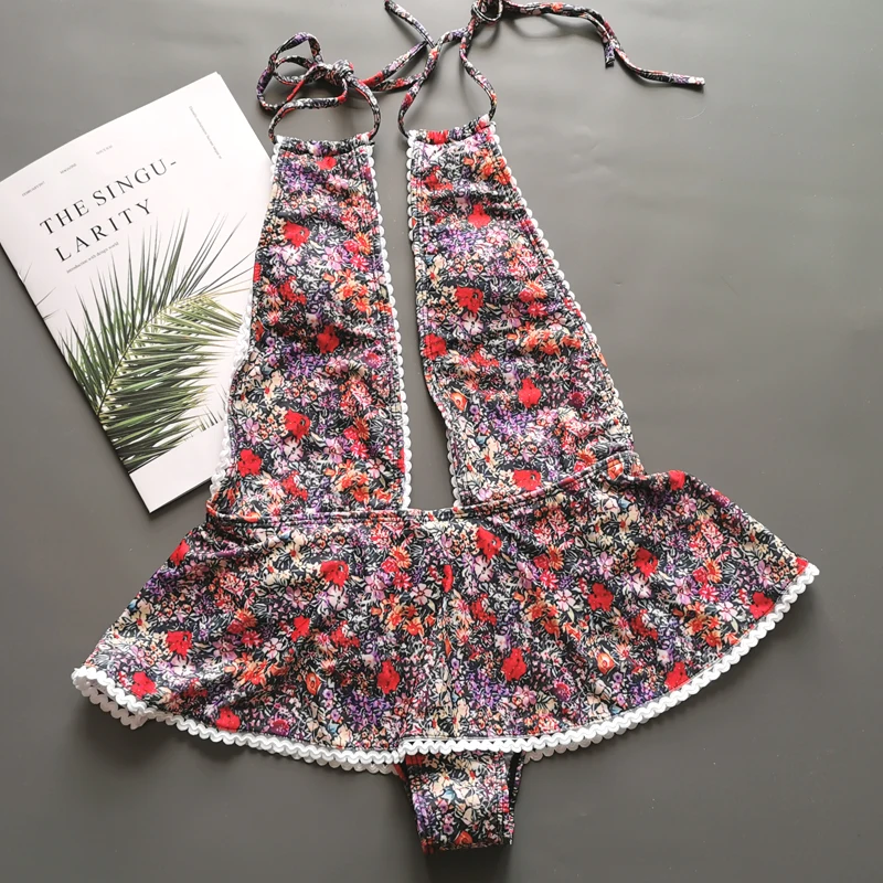 Купальные Костюмы Монокини сексуальные глубокие купальные костюмы с v-образным